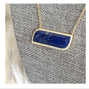 NWOT Marcia Moran Dainty Gold & Blue Lapis Pendant